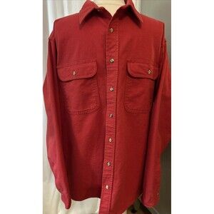 Vintage Gander Mountain Flannel Shirt Hunting Pockets Long Sleeve 2 XL Tall Red
